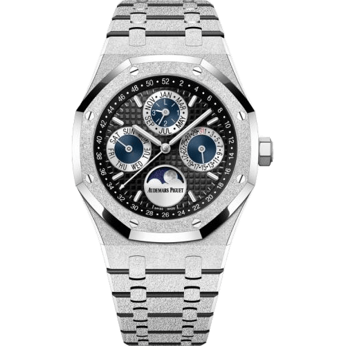 Royal Oak Perpetual Calendar 41 Frosted White Gold / Black
