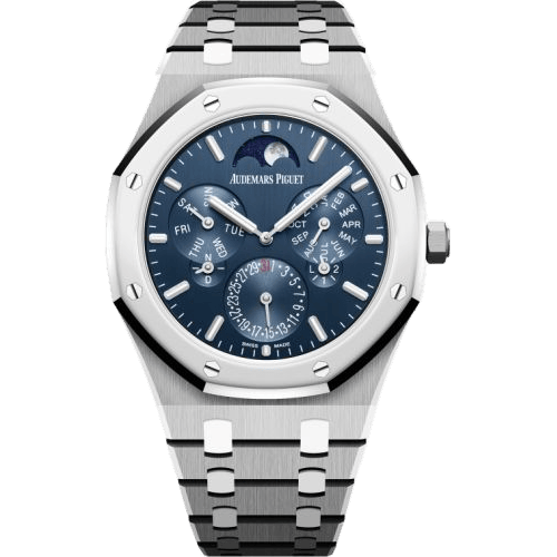 Royal Oak Perpetual Calendar Ultra Thin Titanium - Platinum / Blue / Bracelet