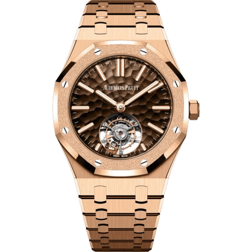 Royal Oak Self-Winding Flying Tourbillon Pink Gold - Frosted / Dimpled Brown