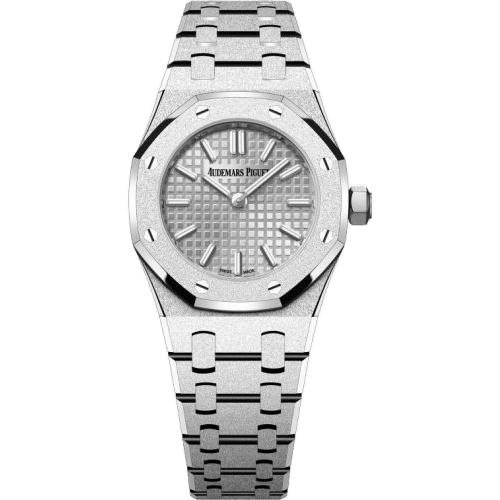Royal Oak Mini Quartz Frosted White Gold / Silver