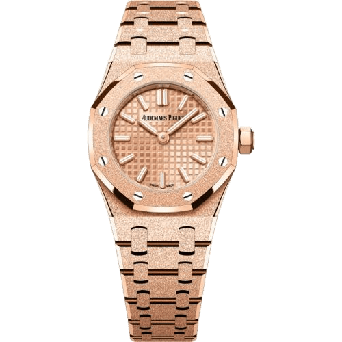 Royal Oak Mini Quartz Frosted Pink Gold / Silver