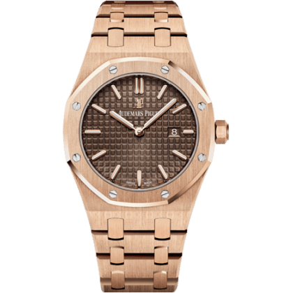 Royal Oak 67650 Quartz Pink Gold / Brown
