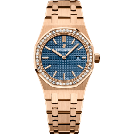 Royal Oak 67651 Quartz Pink Gold / Blue / Bracelet