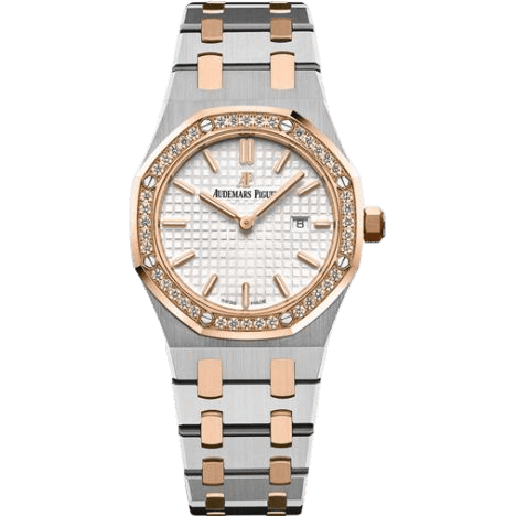 Royal Oak 67651 Quartz Stainless Steel / Pink Gold / Diamond / Silver / Bracelet