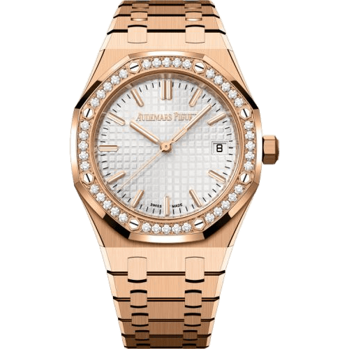 Royal Oak Selfwinding 34 Pink Gold - Diamond / Silver / Bracelet
