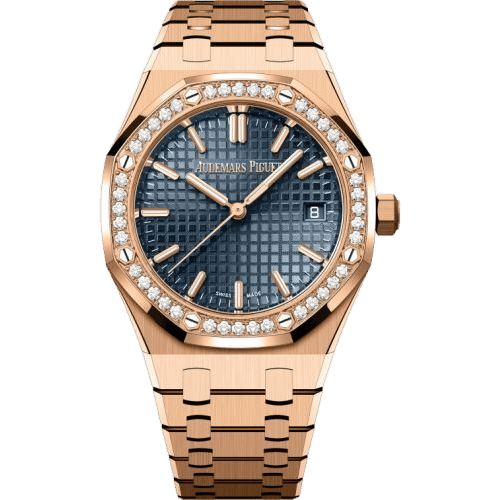 Royal Oak Selfwinding 34 Pink Gold - Diamond / Blue / Bracelet