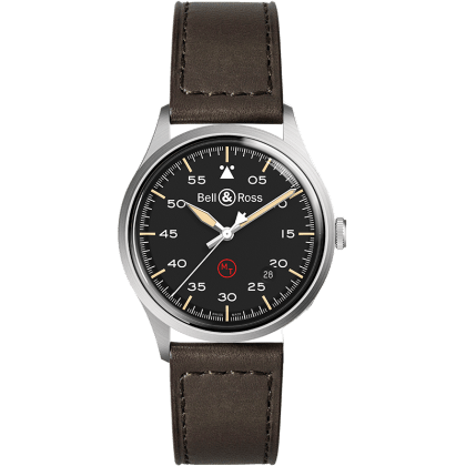 BR V1-92 Stainless Steel / Black - Military / Calf