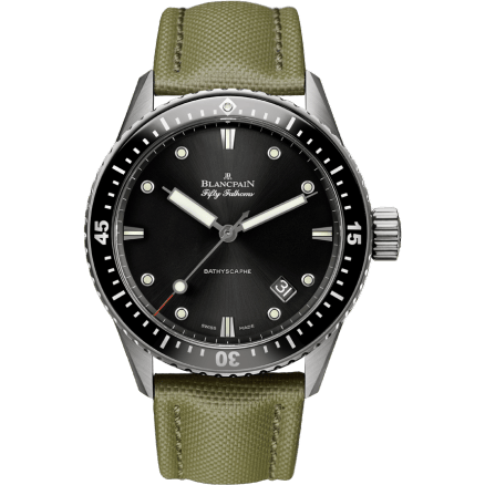 Fifty Fathoms Bathyscaphe Titanium / Black / Sand Canvas