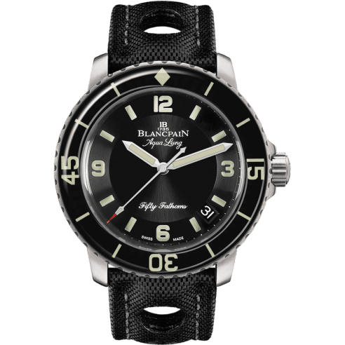 Fifty Fathoms Tribute to Fifty Fathoms Aqua Lung / Stainless Steel / Black / Black Canvas