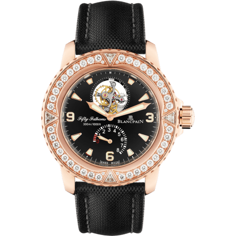 Fifty Fathoms Tourbillon 8 Jours Red Gold / Diamonds / Black Canvas