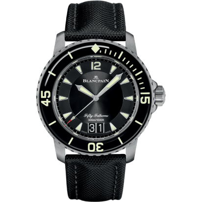 Fifty Fathoms Automatique Grande Date Titanium / Black / Black Canvas