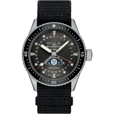 Fifty Fathoms Bathygraphe Quantième Complet Black / Grey / Black NATO