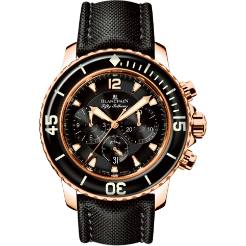 Fifty Fathoms Chronographe Flyback Red Gold / Black / Black Canvas