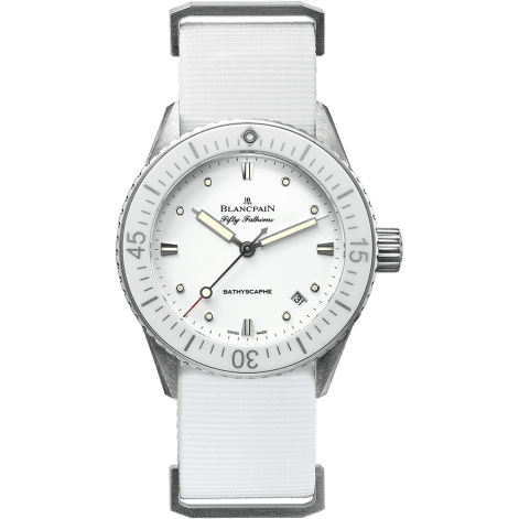Fifty Fathoms Bathyscaphe Stainless Steel / White / White Nato