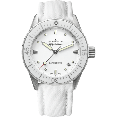 Fifty Fathoms Bathyscaphe Stainless Steel / White / White Canvas