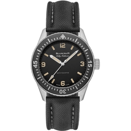 Fifty Fathoms Bathyscaphe Stainless Steel / Hodinkee / Black Canvas