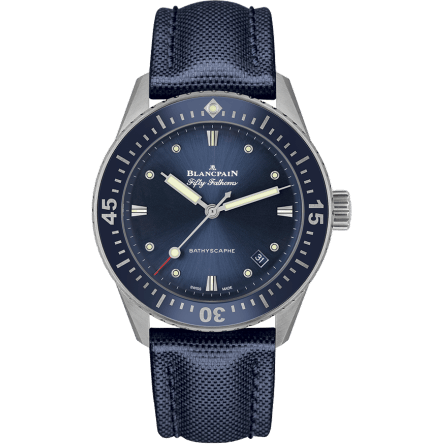 Fifty Fathoms Bathyscaphe Stainless Steel / Blue / Blue Canvas