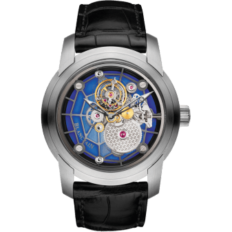 L-Evolution Carrousel Saphir Volant Une Minute White Gold