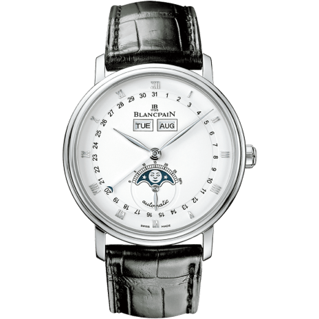 Villeret Quantième Complet Stainless Steel / White