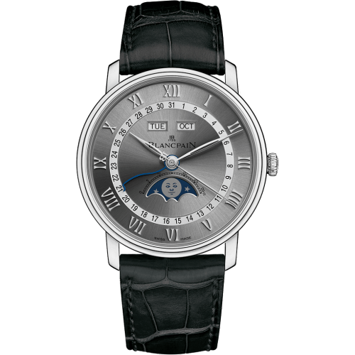 Villeret Quantième Complet 40mm Stainless Steel / Grey