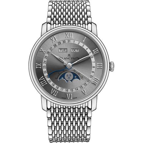 Villeret Quantième Complet 40mm Stainless Steel / Grey / Bracelet