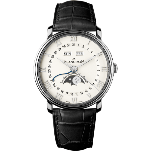 Villeret Quantième Complet 40mm Stainless Steel / White