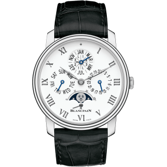 Villeret Quantieme Perpetuel 8 Jours White Gold / Enamel