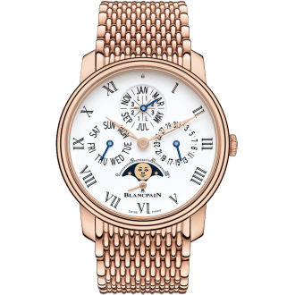 Villeret Quantieme Perpetuel 8 Jours Red Gold / Enamel / Bracelet