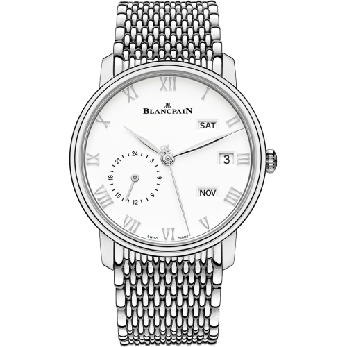 Villeret Quantième Annuel GMT Stainless Steel / White / Bracelet