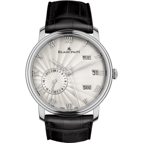 Villeret Quantième Annuel GMT White Gold / Opalin Flinqué