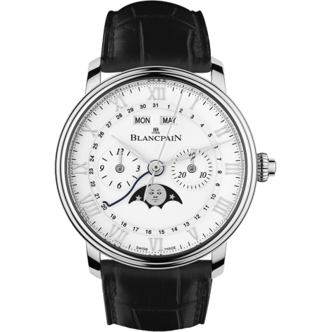 Villeret Chronographe Monopoussoir Quantième Complet Stainless Steel / Enamel