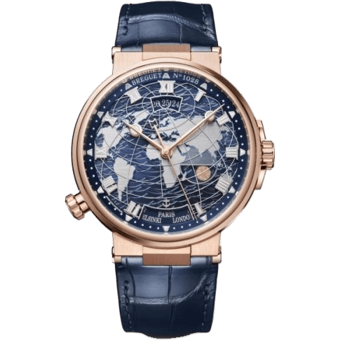 Marine Hora Mundi 5557 Rose Gold / Blue / Alligator