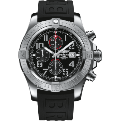Super Avenger II Stainless Steel / Volcano Black / Rubber / Folding