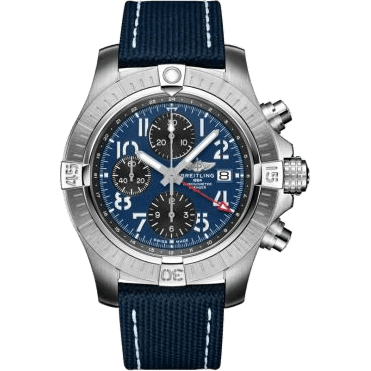 Avenger Chronograph GMT 45 Stainless Steel / Blue / Strap - Folding