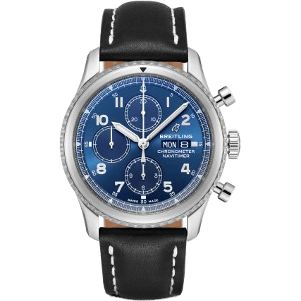 Navitimer 8 Chronograph 43 Stainless Steel / Blue / Black Calf