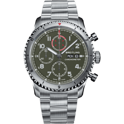 Aviator 8 Chronograph 43 Stainless Steel / Curtiss Warhawk / Bracelet