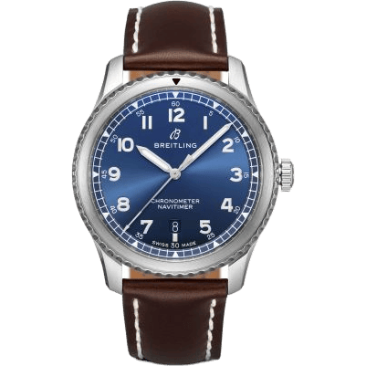 Navitimer 8 Automatic 41 Stainless Steel / Blue / Brown Calf