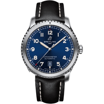 Aviator 8 Automatic 41 Stainless Steel / Blue / Calf / Pin