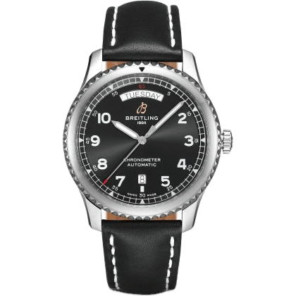 Navitimer 8 Automatic Day & Date 41 Stainless Steel / Black / Black Calf / Pin