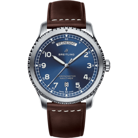 Navitimer 8 Automatic Day & Date 41 Stainless Steel / Blue / Brown Calf / Pin