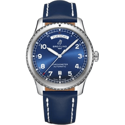 Navitimer 8 Automatic Day & Date 41 Stainless Steel / Blue / Blue Calf / Pin