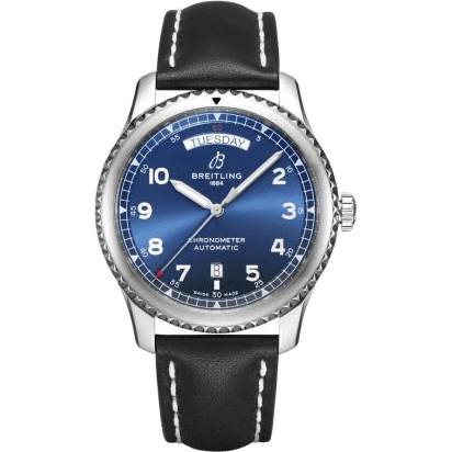 Navitimer 8 Automatic Day & Date 41 Stainless Steel / Blue / Black Calf / Folding