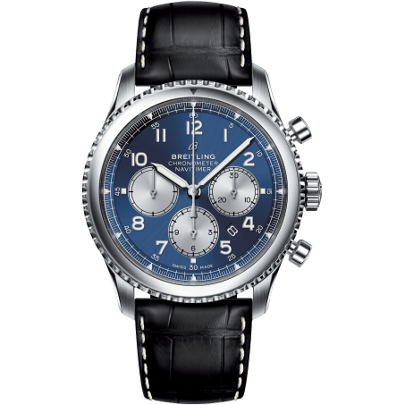 Navitimer 8 B01 Chronograph 43 Stainless Steel / Blue / Black Croco