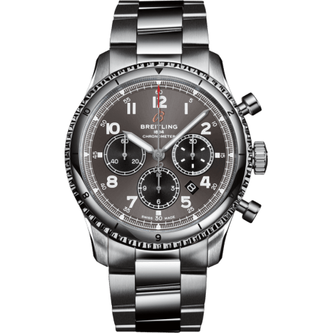 Aviator 8 B01 Chronograph 43 Stainless Steel / Anthracite / Bracelet