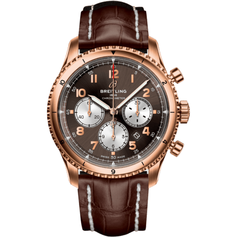 Aviator 8 B01 Chronograph 43 Red Gold / Bronze / Alligator / Folding
