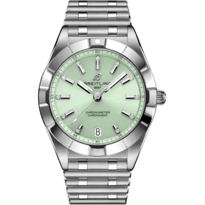 Chronomat 32 Stainless Steel / Mint Green - Diamond / Rouleaux