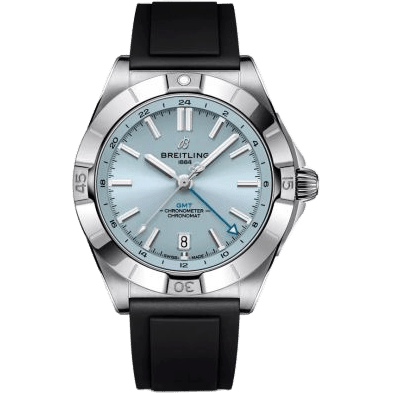 Chronomat 40 GMT Stainless Steel - Platinum / Ice Blue