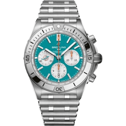 Chronomat B01 42 NFL Miami Dolphins / Rouleaux