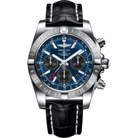 Chronomat 44 GMT Stainless Steel / Blackeye Blue / Croco