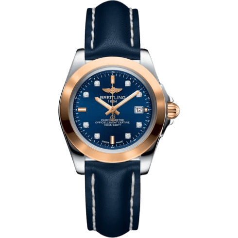 Galactic 32 Sleek Edition Stainless Steel / Rose Gold / Horizon Blue Diamond / Calf